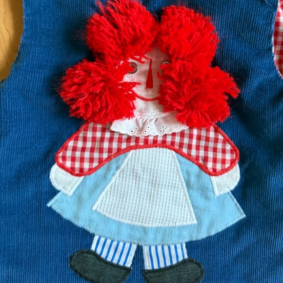 Vintage The Pond Raggedy Ann Dress Blue Corduroy Baby Large - Picture 8 of 8